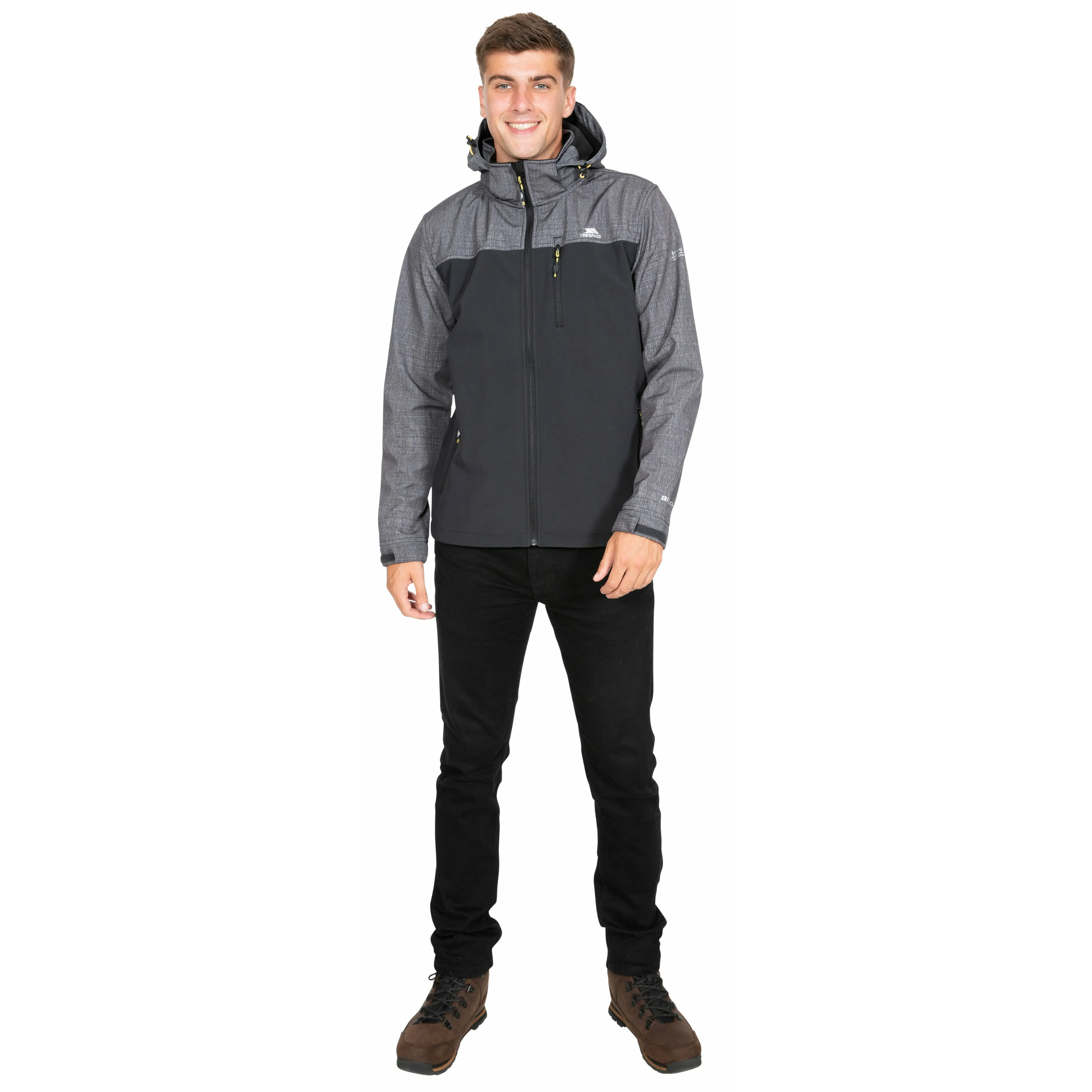 Abbott Men's Breathable Softshell Jacket in Dark Grey Marl