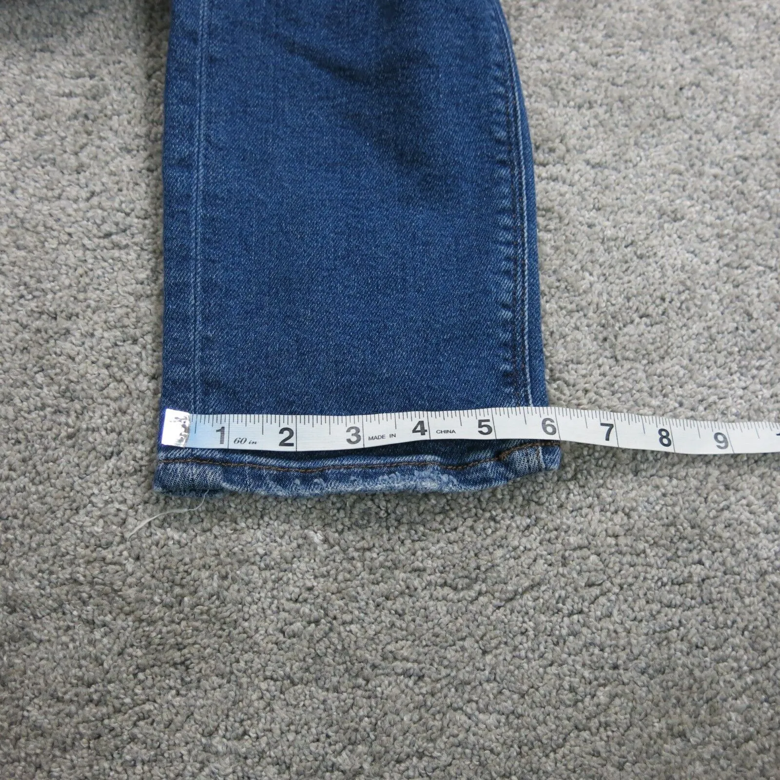 American Eagle Womens Jeans Tapered Leg Mid Rise Distressed Cotton Blue Size 4