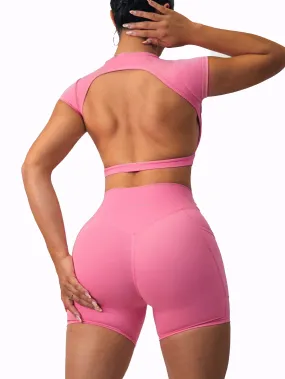 Backless Sports Top (Pink Dream)