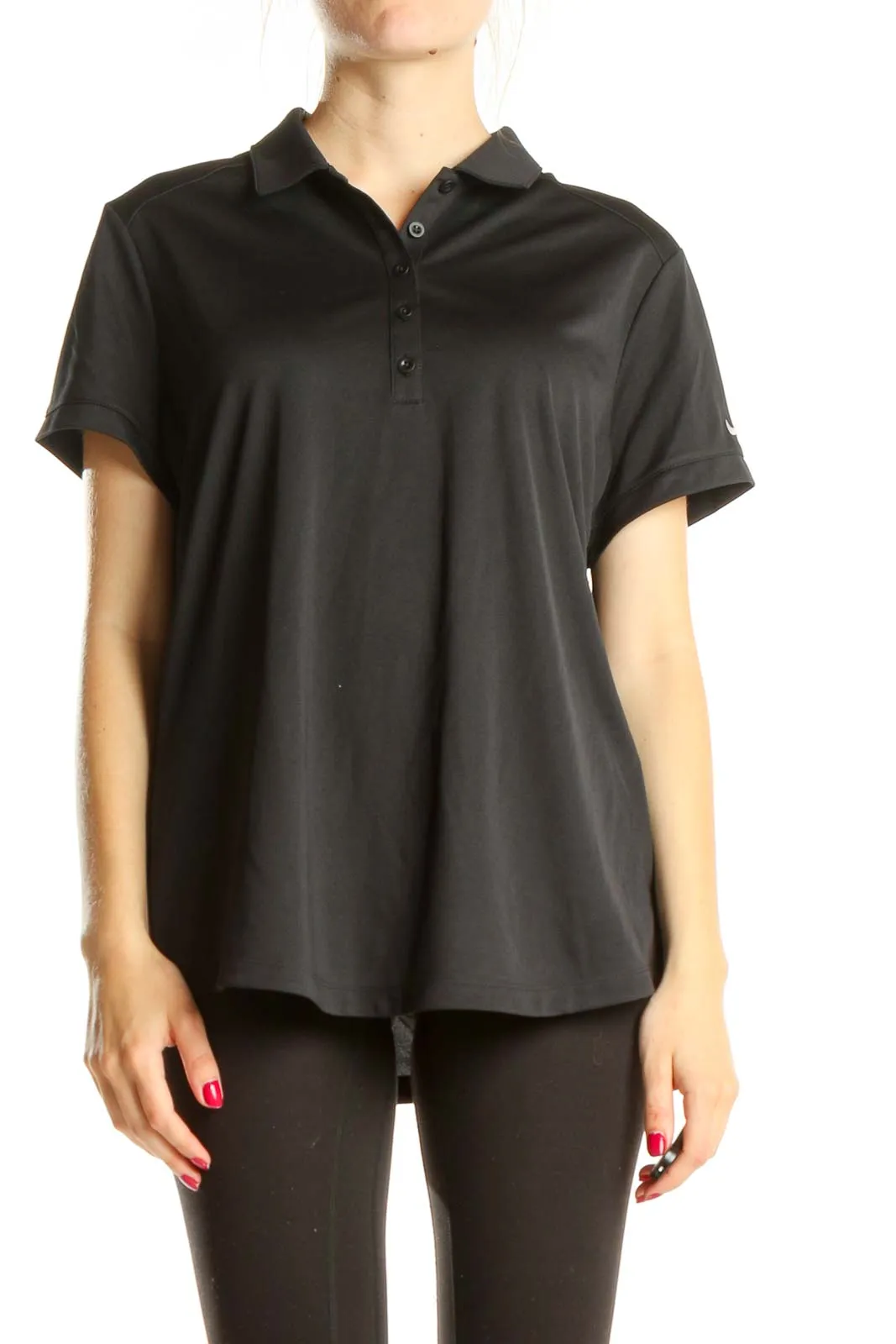 Black Activewear Polo Top