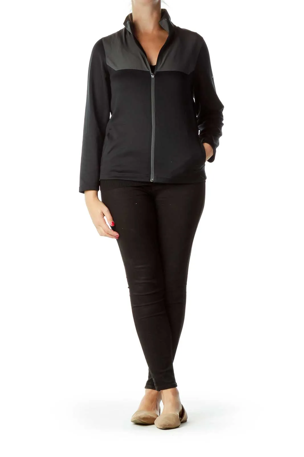 Black Full Zip Golf Top