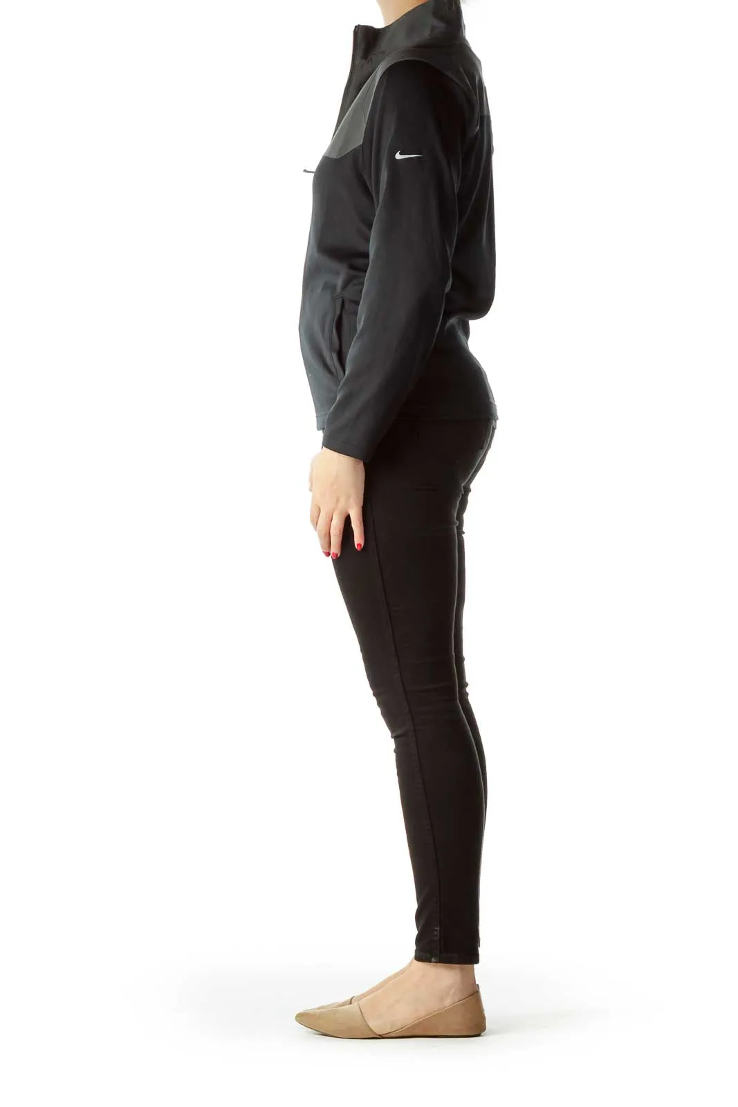 Black Full Zip Golf Top