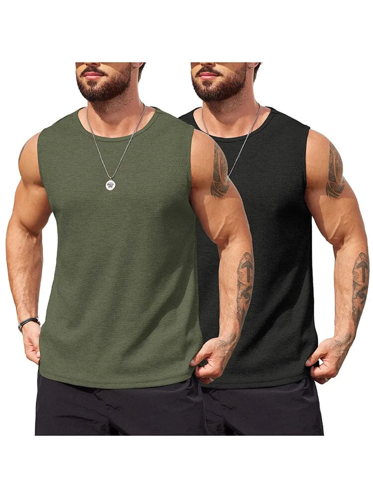 Casual 2 Pack Waffle Tank Tops (US Only)