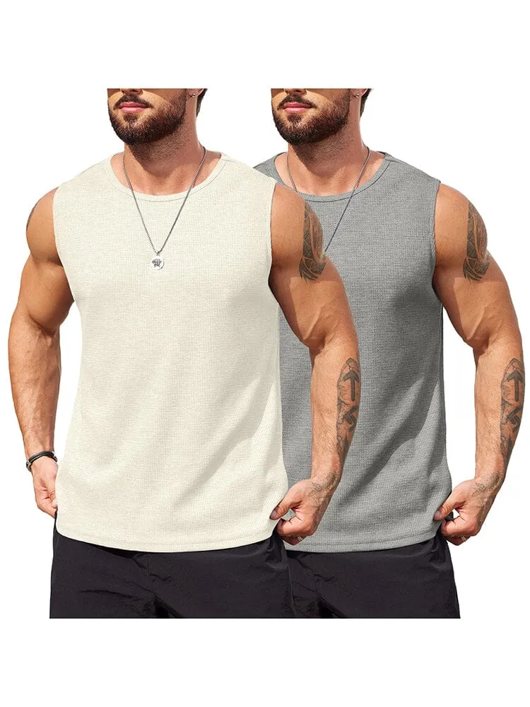 Casual 2 Pack Waffle Tank Tops (US Only)