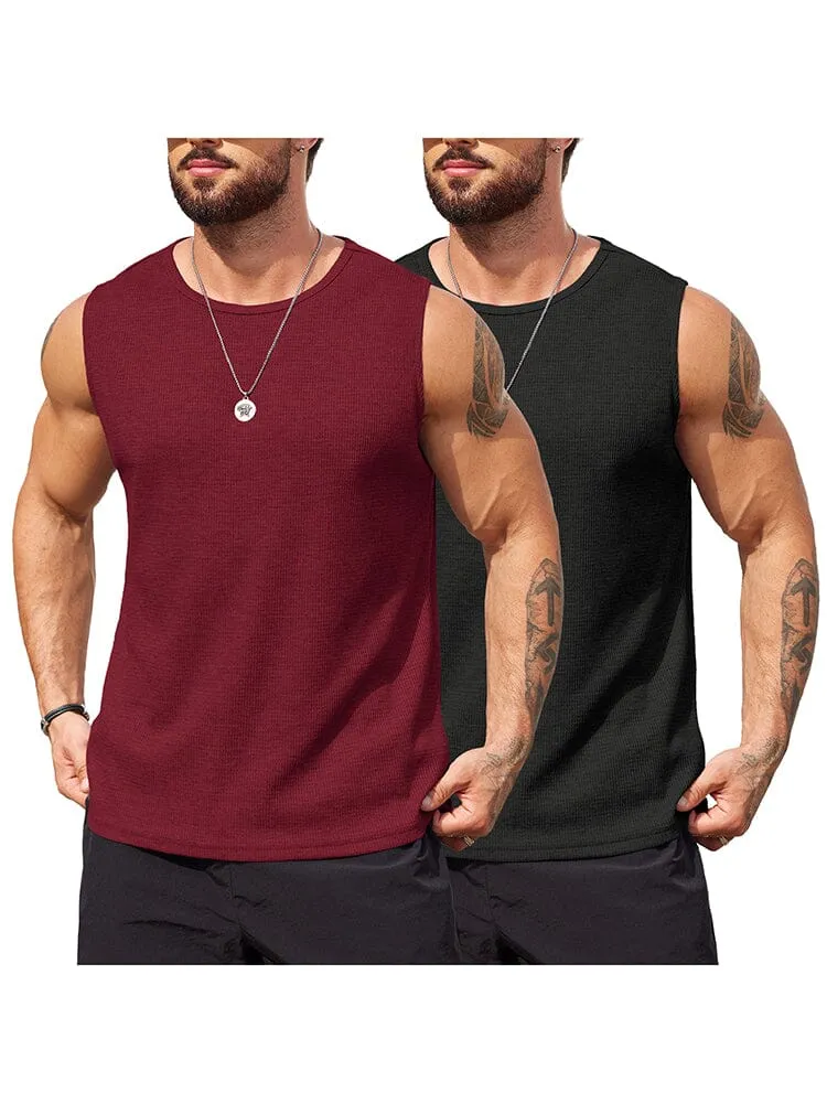 Casual 2 Pack Waffle Tank Tops (US Only)