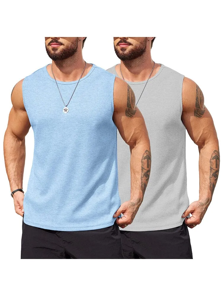 Casual 2 Pack Waffle Tank Tops (US Only)