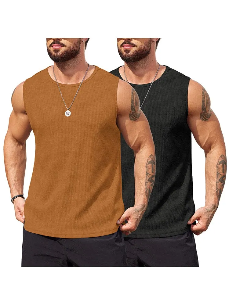 Casual 2 Pack Waffle Tank Tops (US Only)