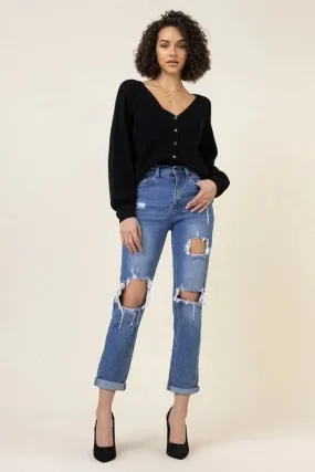 Distressed Boyfriend Jeans