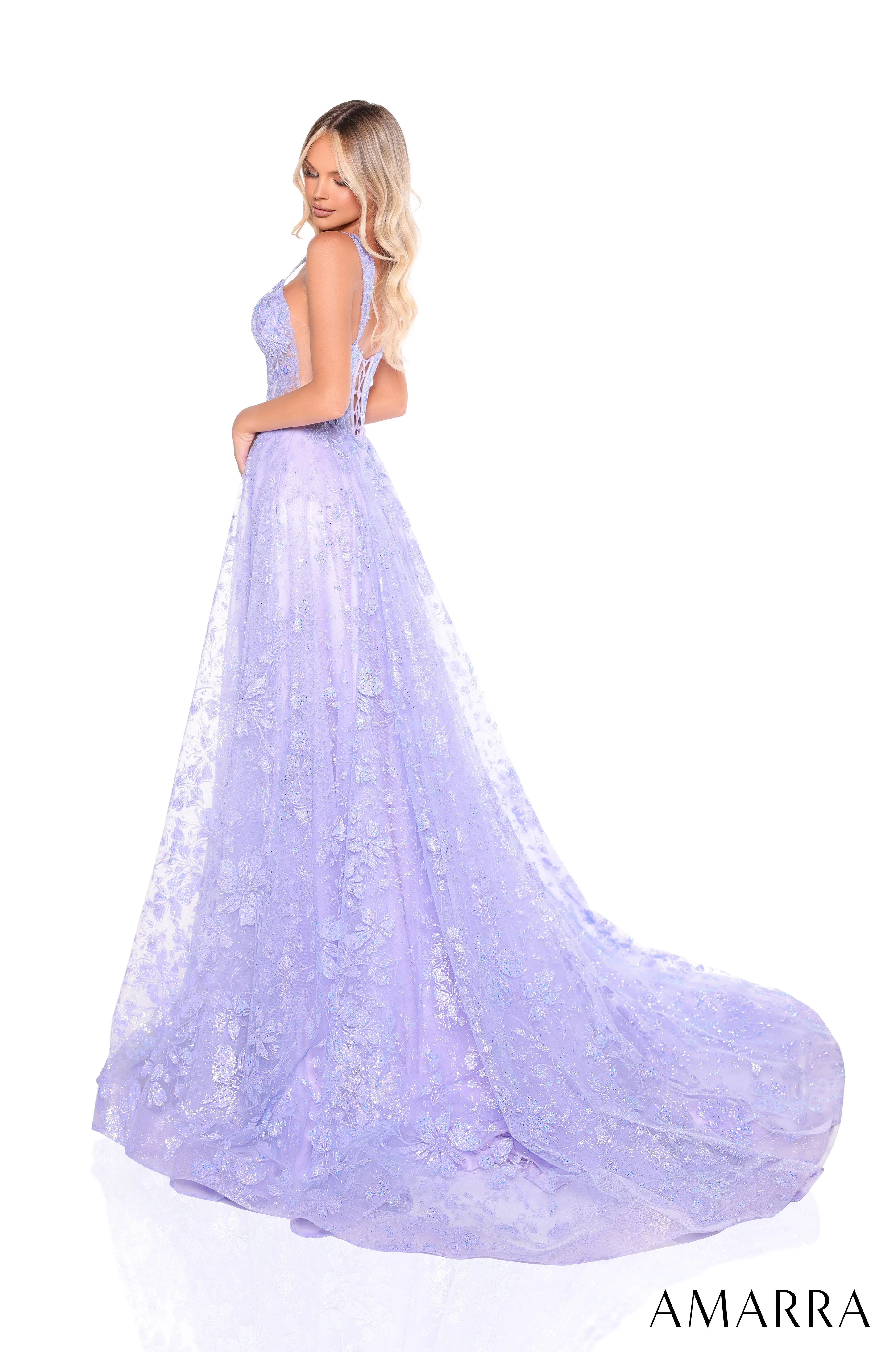 Glitter Sleeveless A-line Gown by Amarra 88321