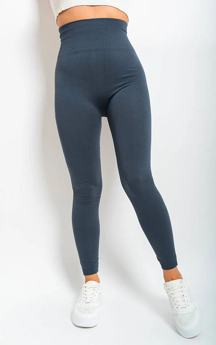 High Waist Tummy Compression Slimming Leggings - Big Size