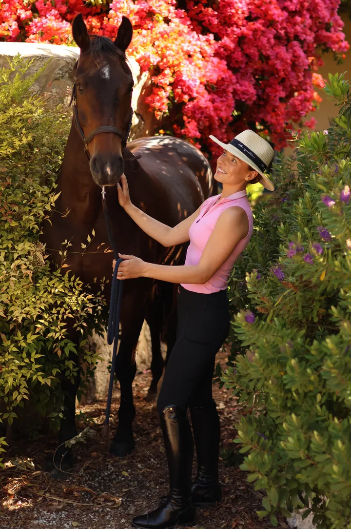 HLH Equestrian Apparel Limited Edition Sleeveless Base Layer in Pink Gin