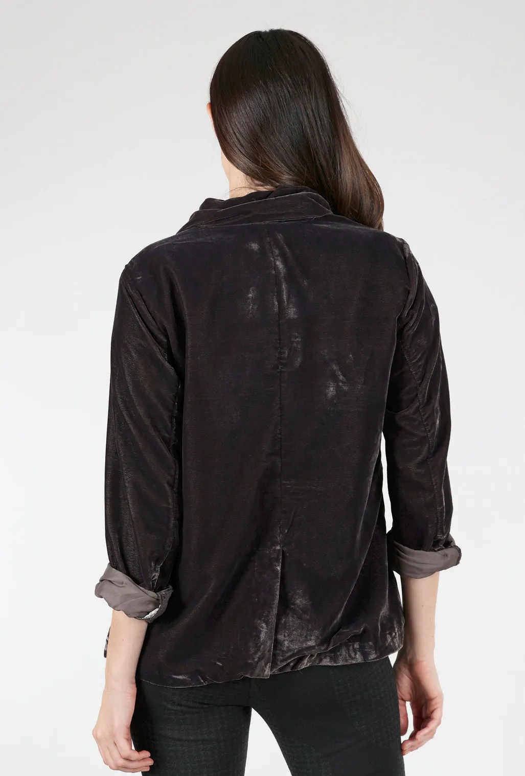 Jasper Velvet Blazer, Charcoal