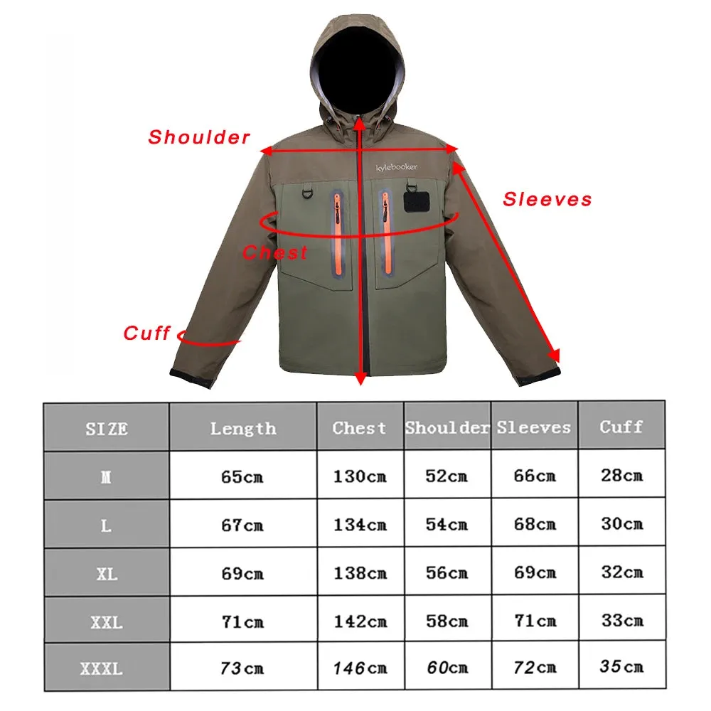 Kylebooker Breathable Wading Jacket 3-Layer Waterproof and Breathable Fabric