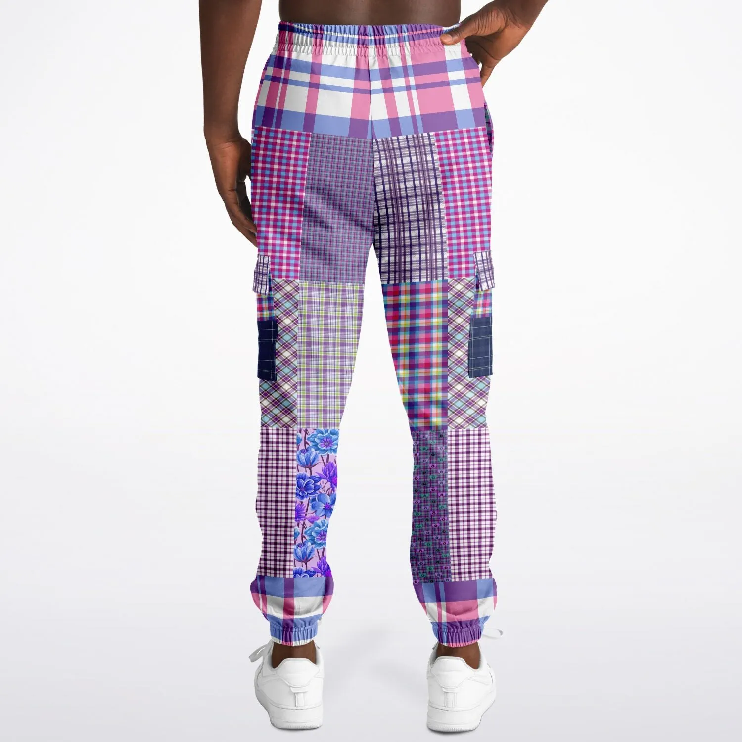 Lavender Fields Purple Plaid Unisex Eco-Poly Cargo Joggers