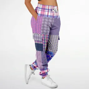 Lavender Fields Purple Plaid Unisex Eco-Poly Cargo Joggers