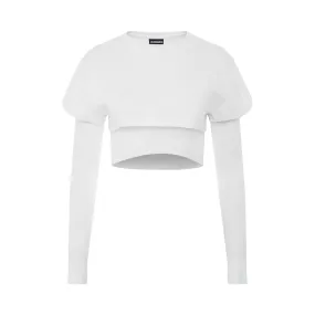 Layered Crop Top in White