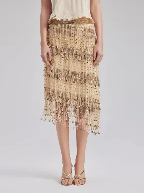 Luxe Sequined Tassel Bodycon Skirt