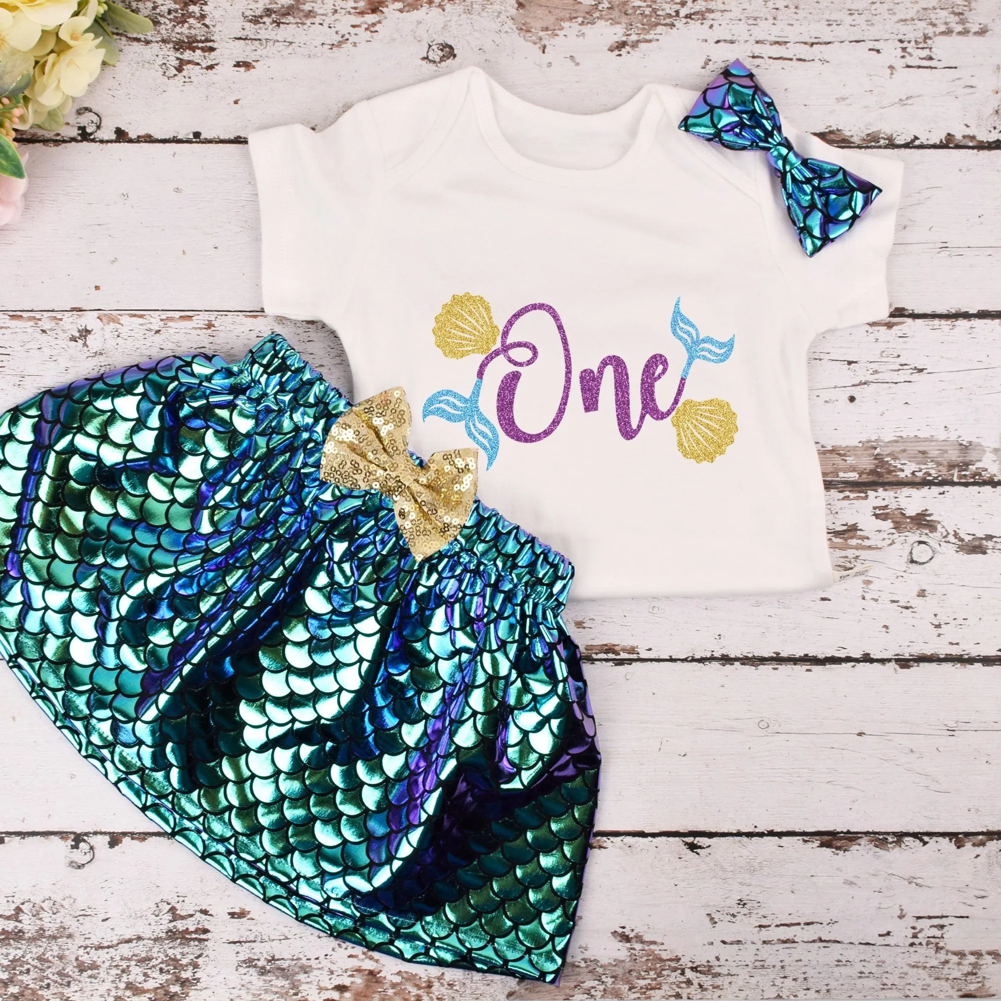 "My Mermaid Birthday Girl" Tutu 3PC Set