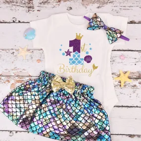 "My Mermaid Birthday Girl" Tutu 3PC Set