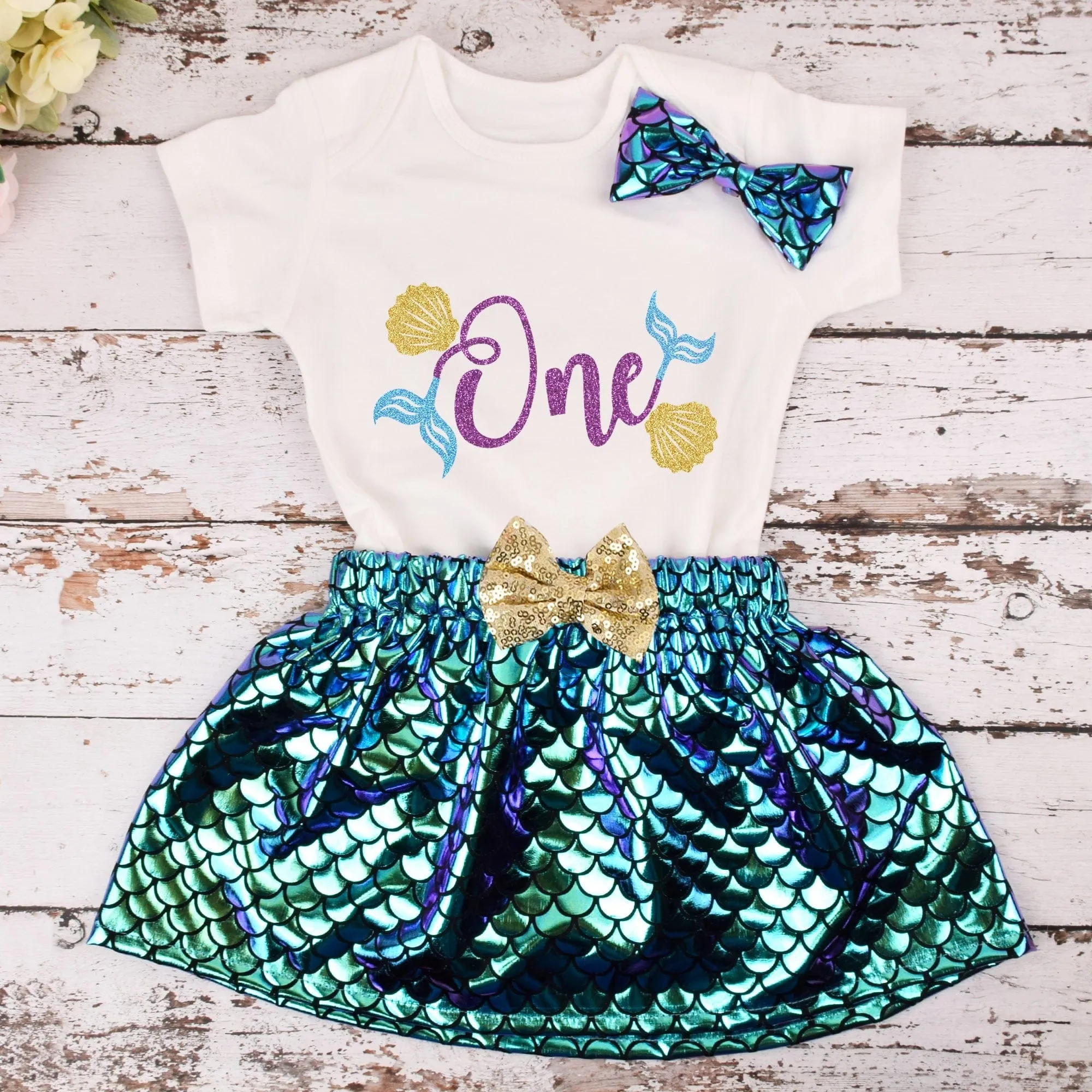 "My Mermaid Birthday Girl" Tutu 3PC Set