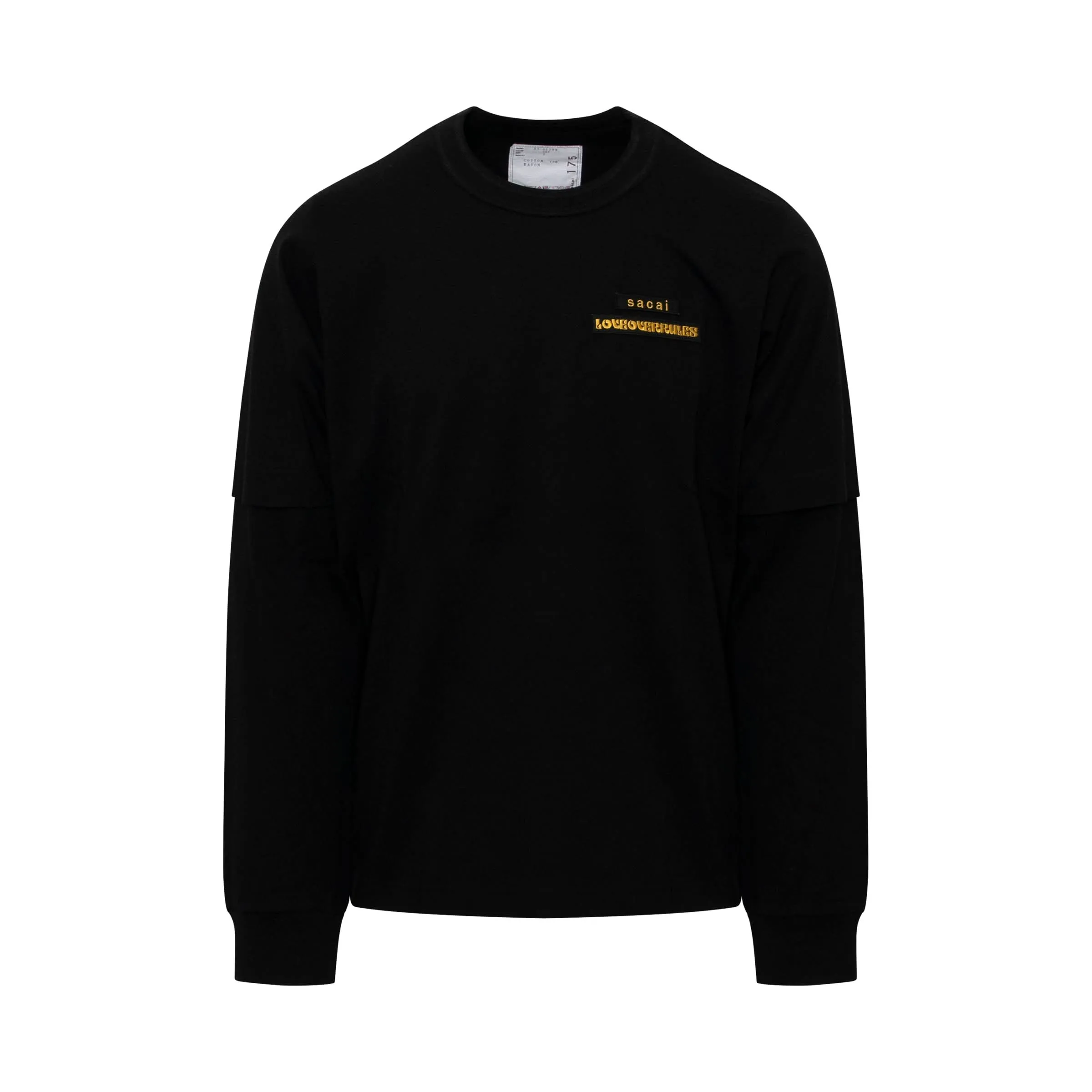 Sacai Graphic Long Sleeve T-Shirt in Black