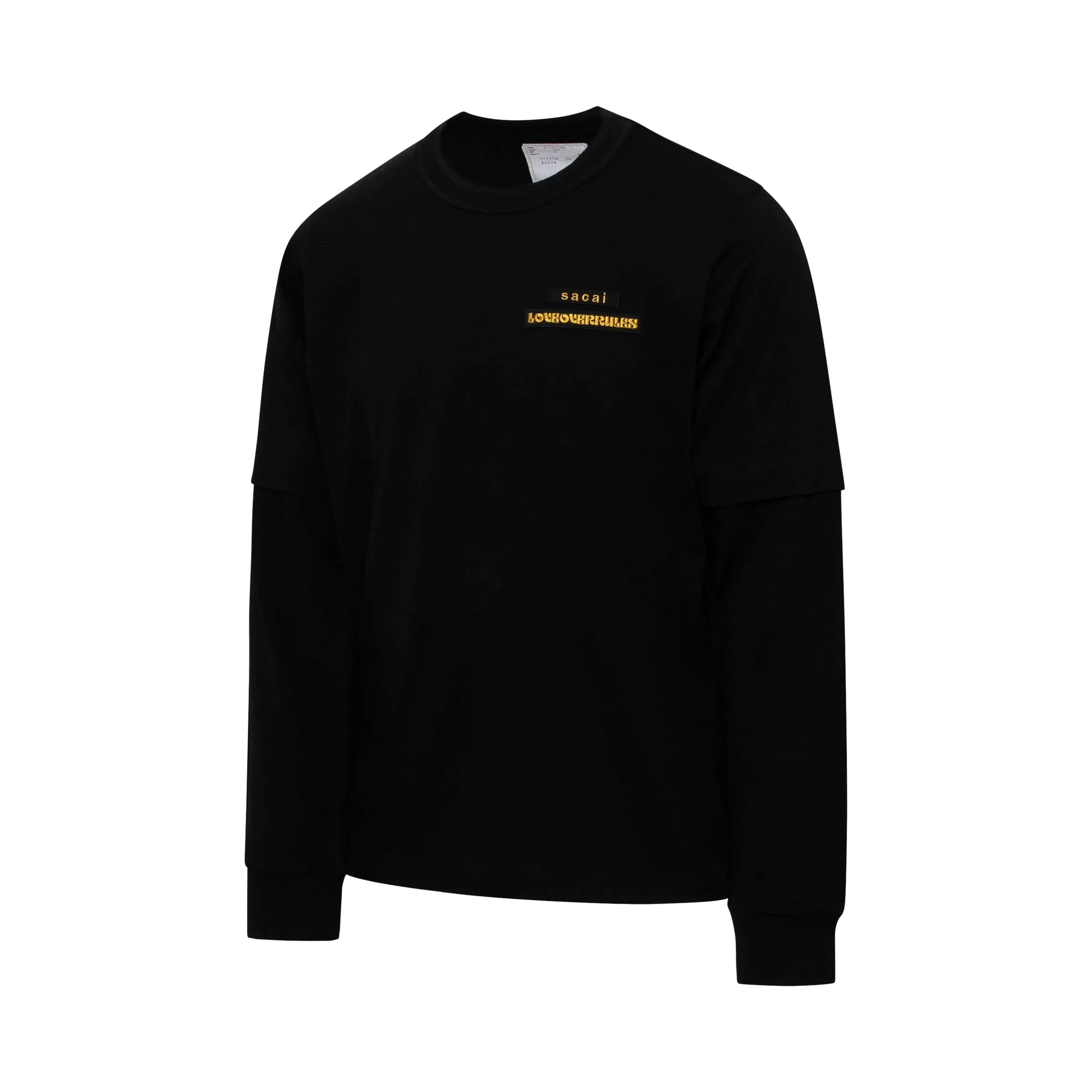 Sacai Graphic Long Sleeve T-Shirt in Black