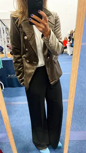 Taupe Velvet Blazer