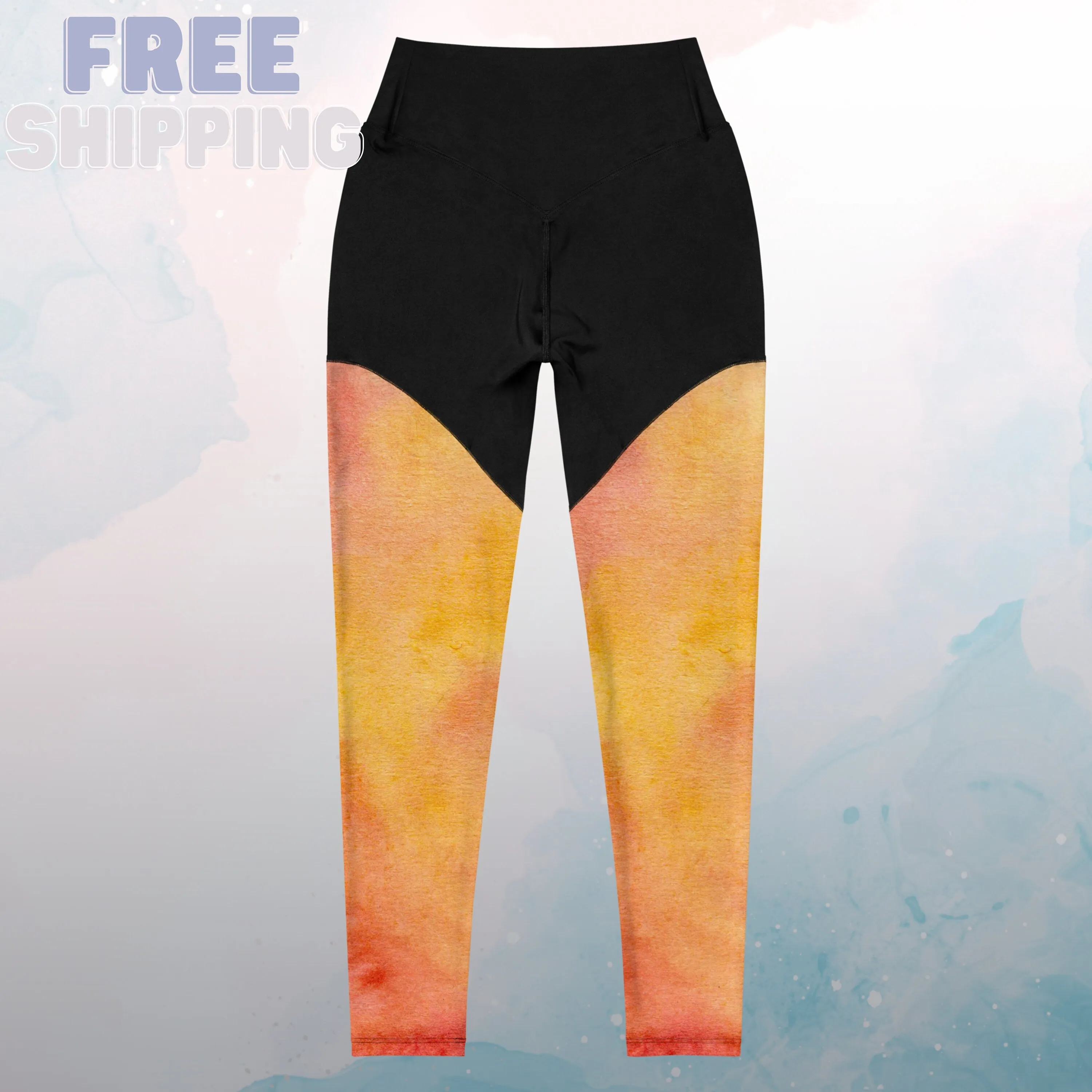 Tie Dye Print Fire Colors Womens Compression Sports Leggings Gym Gift