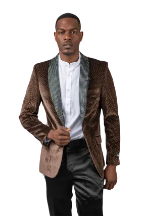 Velvet Texture Sport Coat -Brown