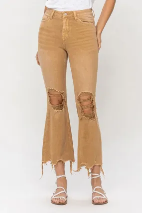 Vervet Vintage High Rise Distressed Flare Jeans