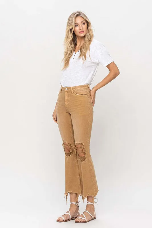 Vervet Vintage High Rise Distressed Flare Jeans