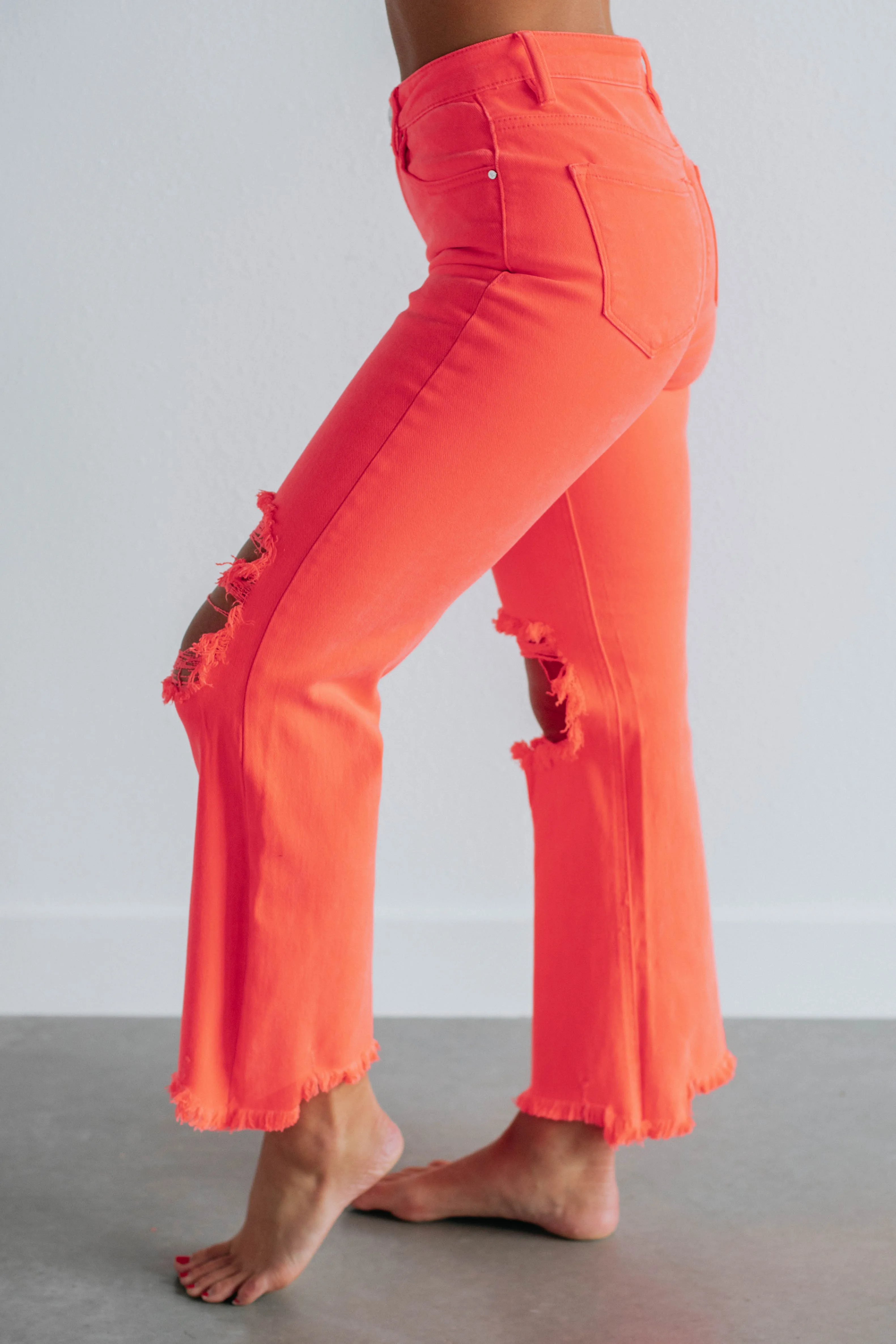 Willow Risen Jeans - Neon Coral